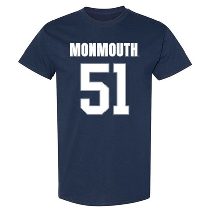 Monmouth - NCAA Men's Lacrosse : Tommy Manley - Blue T-Shirt-0