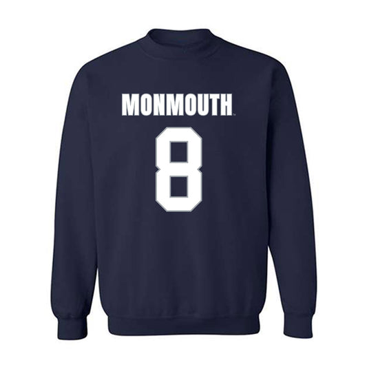 Monmouth - NCAA Men's Lacrosse : Cole Dawkins - Blue Crewneck Sweatshirt-0