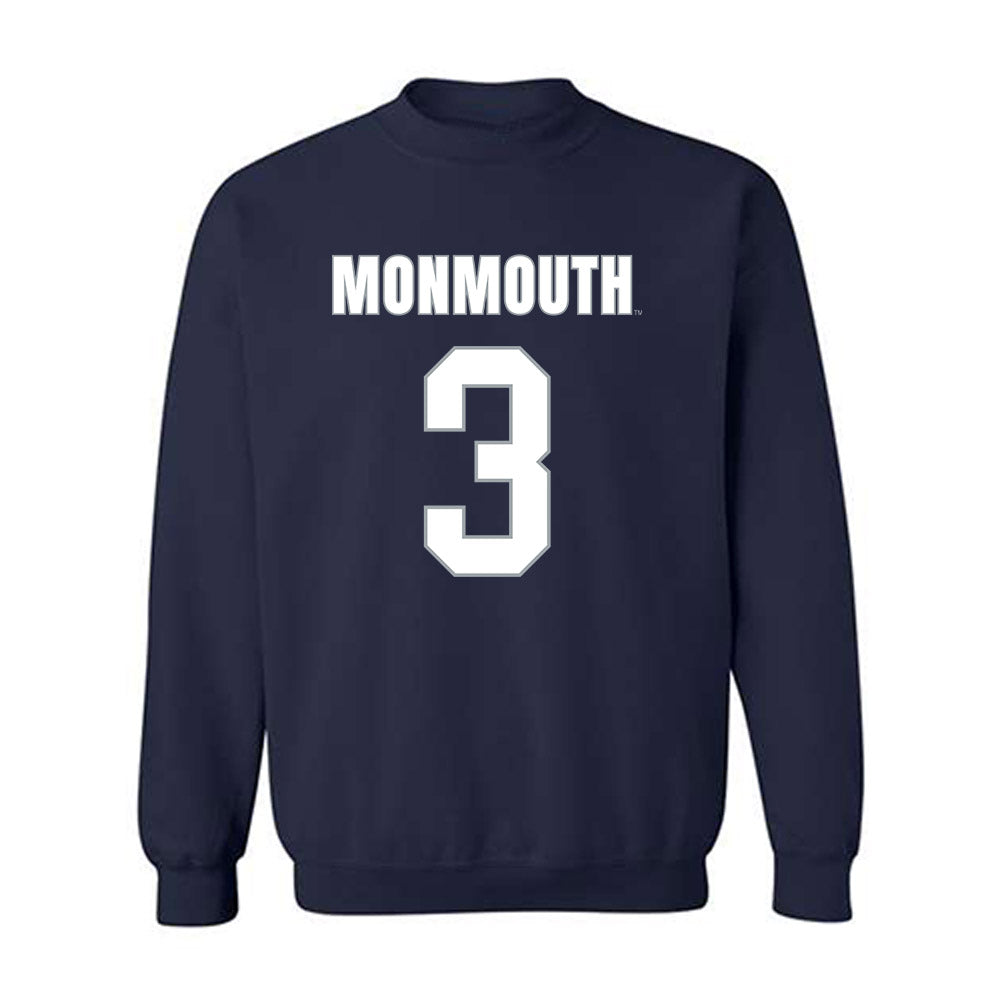 Monmouth - NCAA Men's Lacrosse : Hayden Chester - Blue Crewneck Sweatshirt-0
