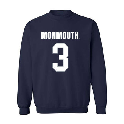 Monmouth - NCAA Men's Lacrosse : Hayden Chester - Blue Crewneck Sweatshirt-0