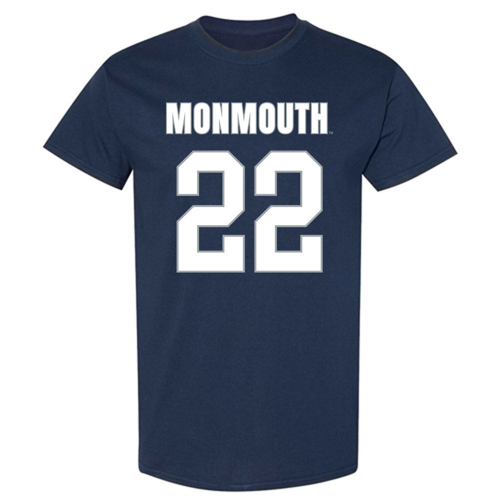Monmouth - NCAA Men's Lacrosse : Miles Edmiston - Blue T-Shirt-0