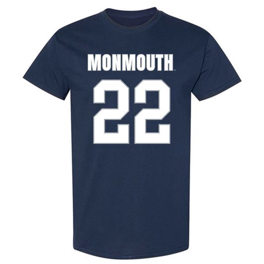 Monmouth - NCAA Men's Lacrosse : Miles Edmiston - Blue T-Shirt-0