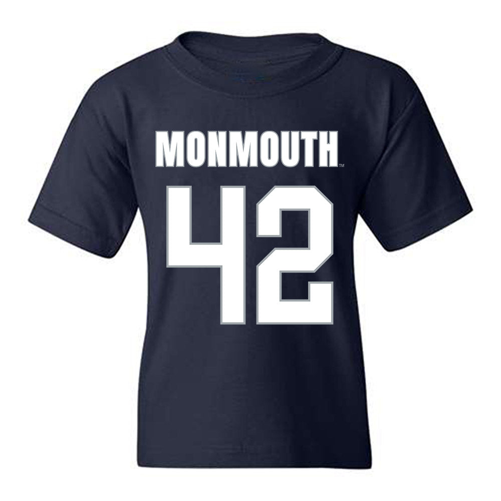 Monmouth - NCAA Men's Lacrosse : James Csorba - Blue Youth T-Shirt-0