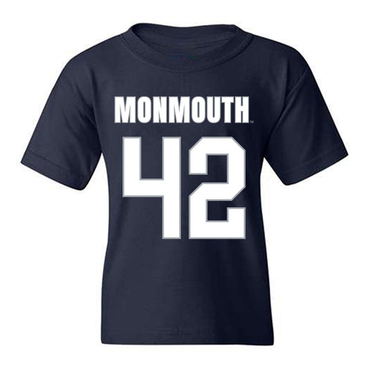 Monmouth - NCAA Men's Lacrosse : James Csorba - Blue Youth T-Shirt-0
