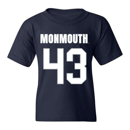 Monmouth - NCAA Men's Lacrosse : Arjun Gill - Blue Youth T-Shirt-0