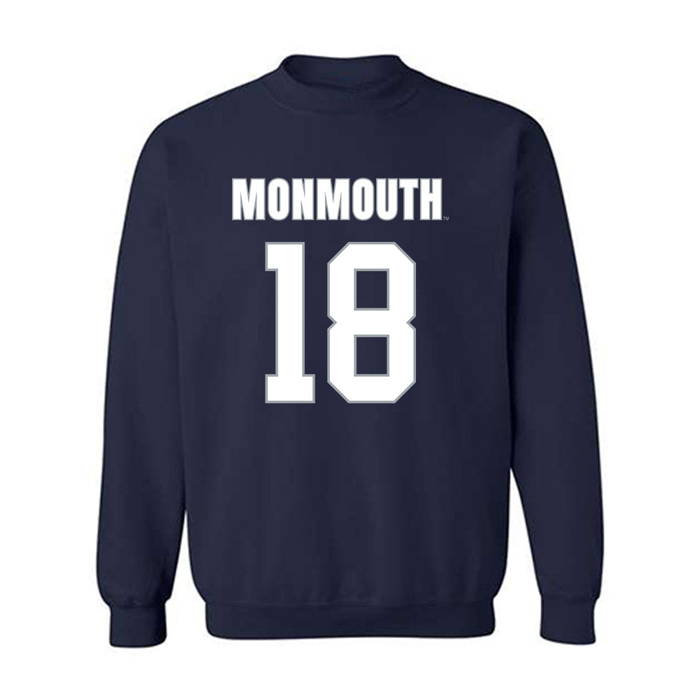 Monmouth - NCAA Men's Lacrosse : Gavin Seaman - Blue Crewneck Sweatshirt-0