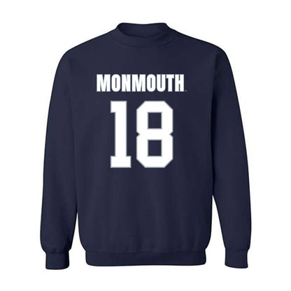 Monmouth - NCAA Men's Lacrosse : Gavin Seaman - Blue Crewneck Sweatshirt-0