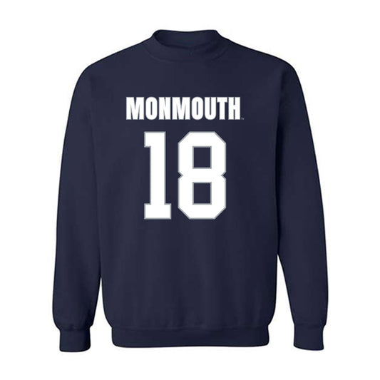 Monmouth - NCAA Men's Lacrosse : Gavin Seaman - Blue Crewneck Sweatshirt-0