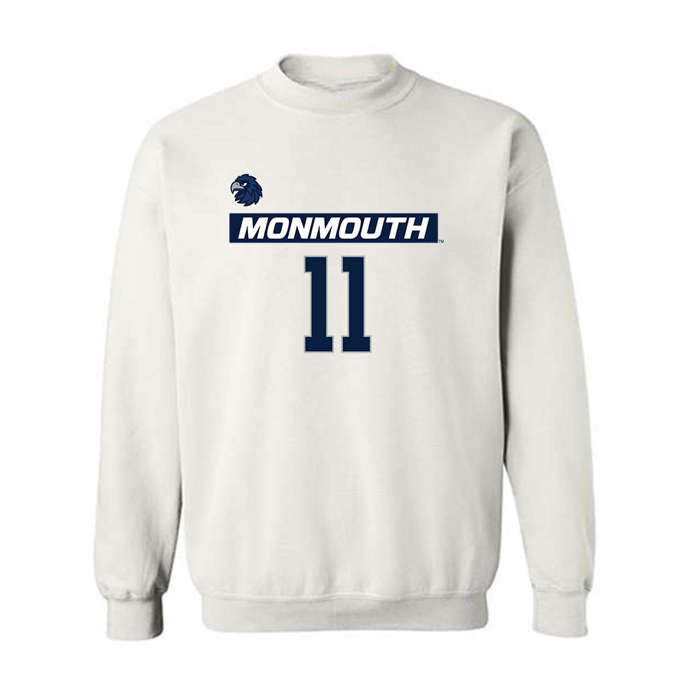 Monmouth - NCAA Men's Lacrosse : Matt Schneider - Replica Shersey Crewneck Sweatshirt-0