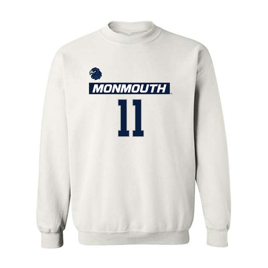 Monmouth - NCAA Men's Lacrosse : Matt Schneider - Replica Shersey Crewneck Sweatshirt-0