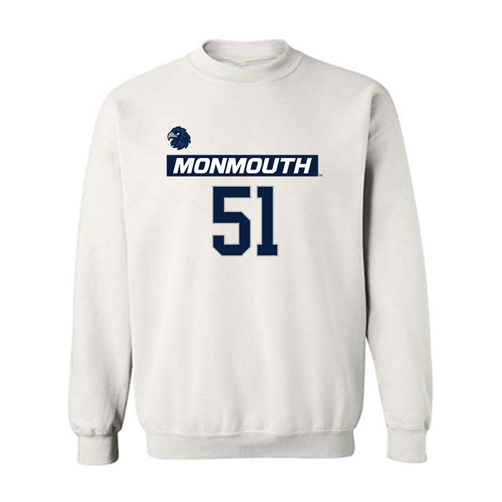 Monmouth - NCAA Men's Lacrosse : Tommy Manley - Replica Shersey Crewneck Sweatshirt-0
