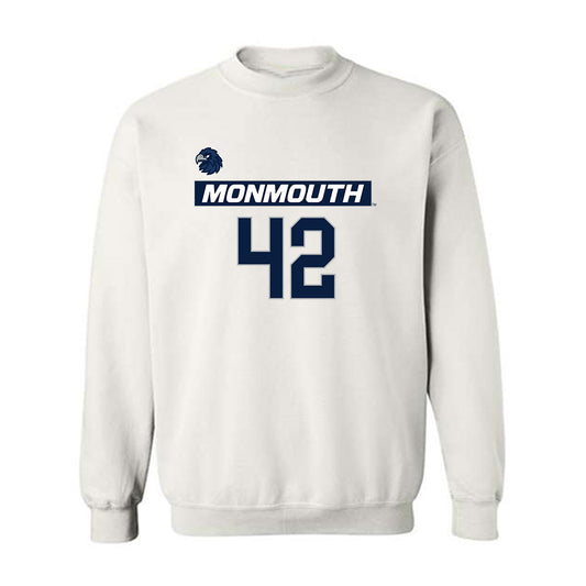 Monmouth - NCAA Men's Lacrosse : James Csorba - Replica Shersey Crewneck Sweatshirt-0