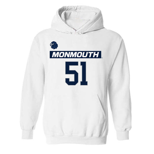 Monmouth - NCAA Men's Lacrosse : Tommy Manley - Replica Shersey Hooded Sweatshirt-0