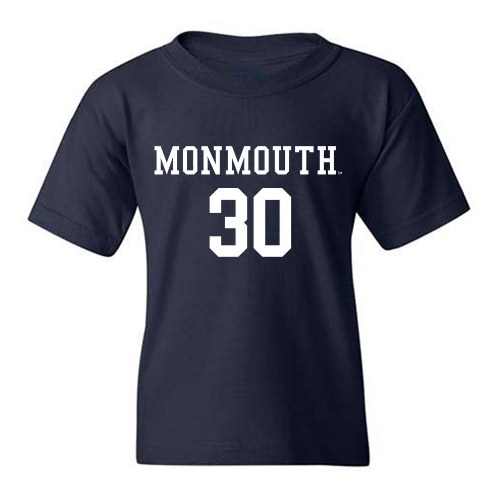 Monmouth - NCAA Men's Soccer : Jason King - Blue Youth T-Shirt-0