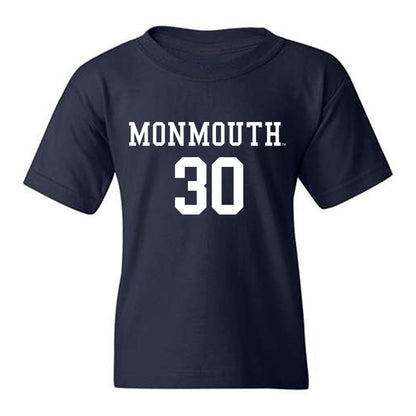 Monmouth - NCAA Men's Soccer : Jason King - Blue Youth T-Shirt-0