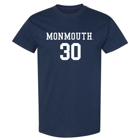 Monmouth - NCAA Men's Soccer : Jason King - Blue T-Shirt-0