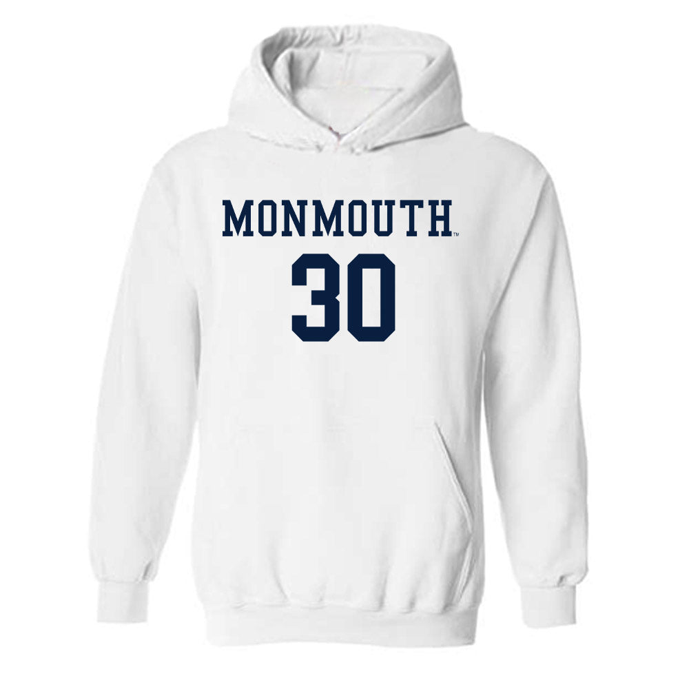 Monmouth - NCAA Men's Soccer : Jason King - Replica Shersey Hooded Sweatshirt-0