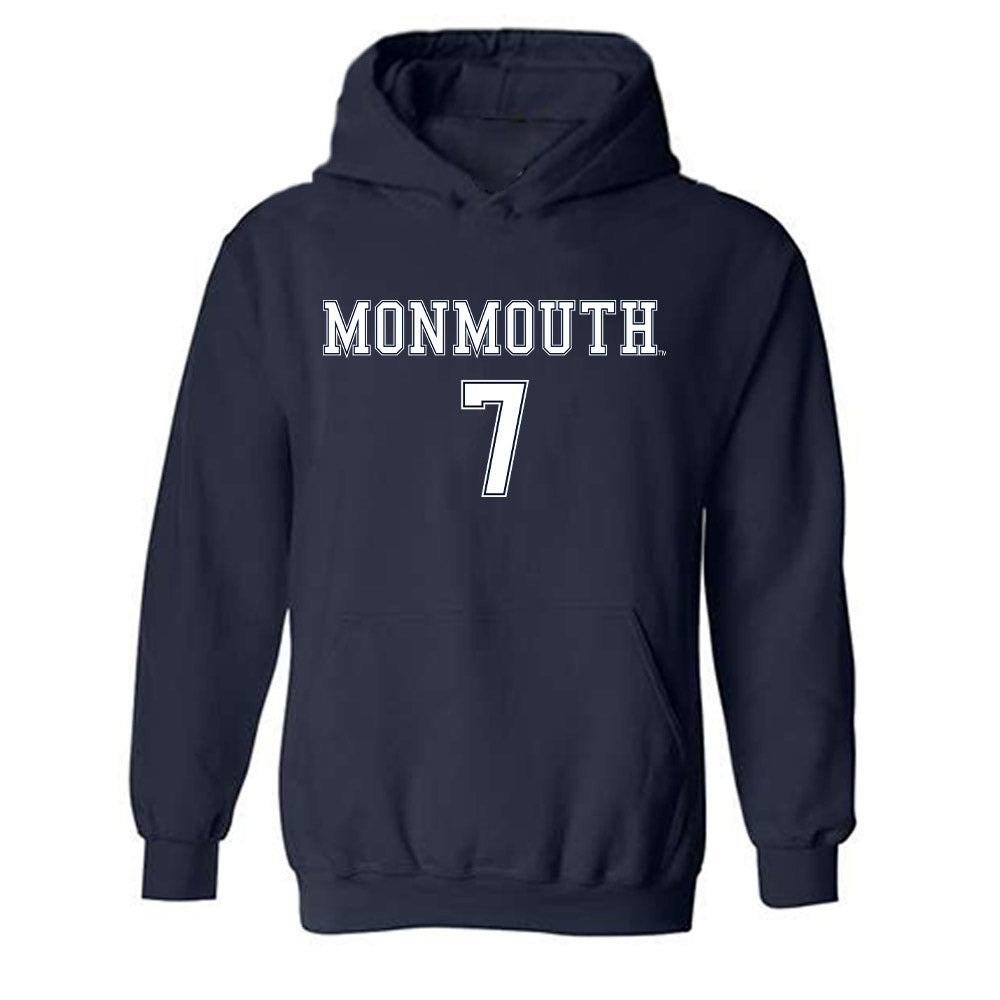 Monmouth - NCAA Women's Soccer : Marie Bogue - Replica Shersey Hooded Sweatshirt-0