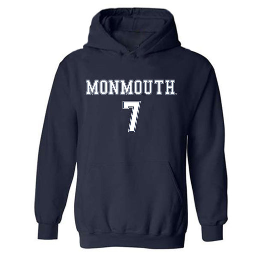 Monmouth - NCAA Women's Soccer : Marie Bogue - Replica Shersey Hooded Sweatshirt-0