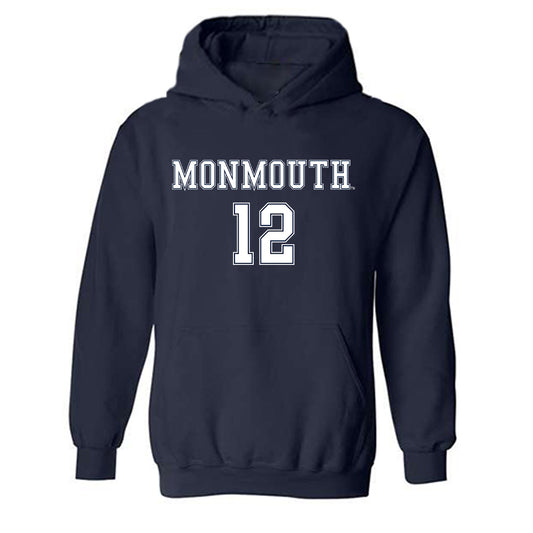 Monmouth - NCAA Women's Soccer : Evangeline Perdomo - Replica Shersey Hooded Sweatshirt-0