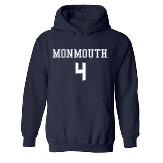 Monmouth - NCAA Women's Soccer : Emma Manley - Replica Shersey Hooded Sweatshirt-0