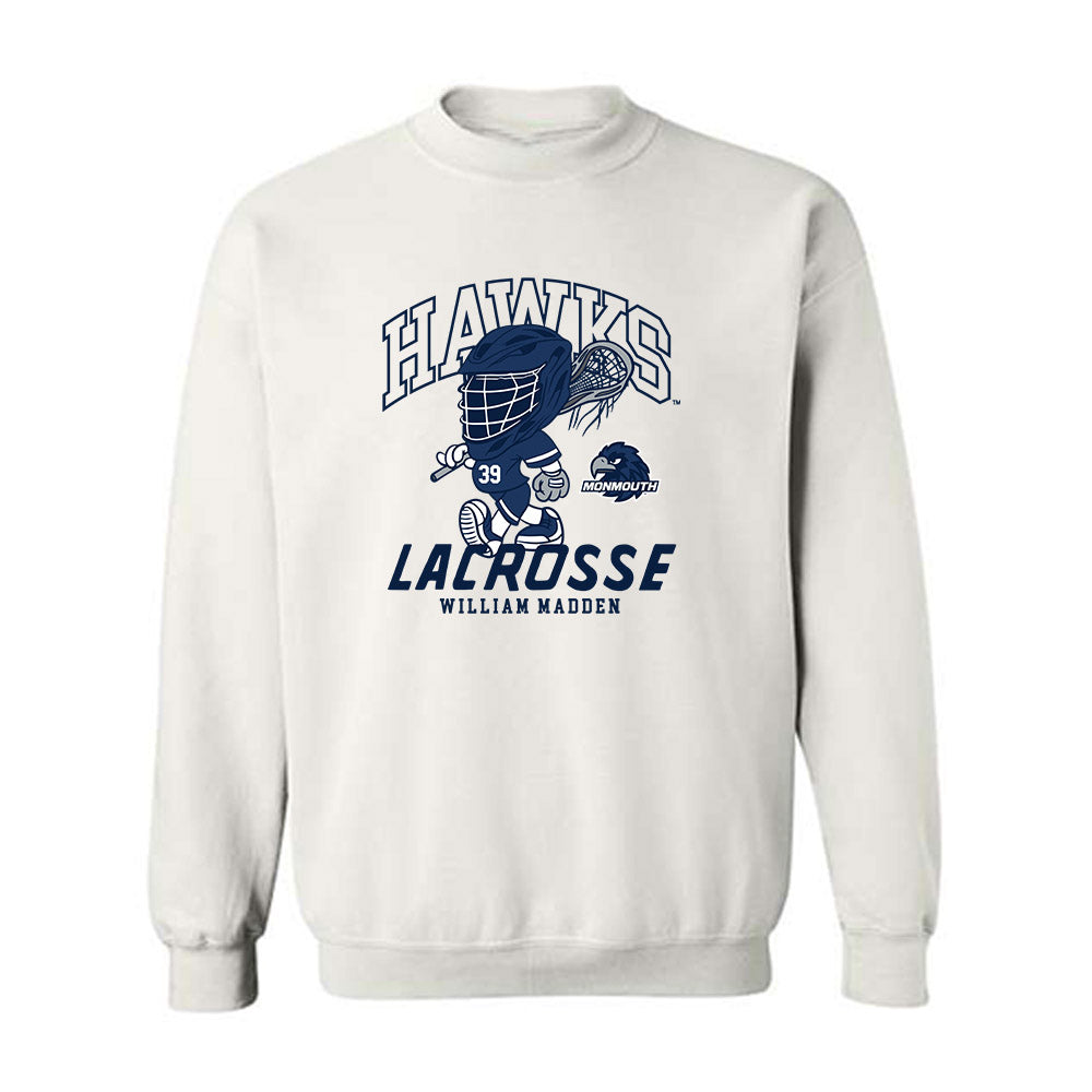 Monmouth - NCAA Men's Lacrosse : William Madden - Fashion Shersey Crewneck Sweatshirt-0