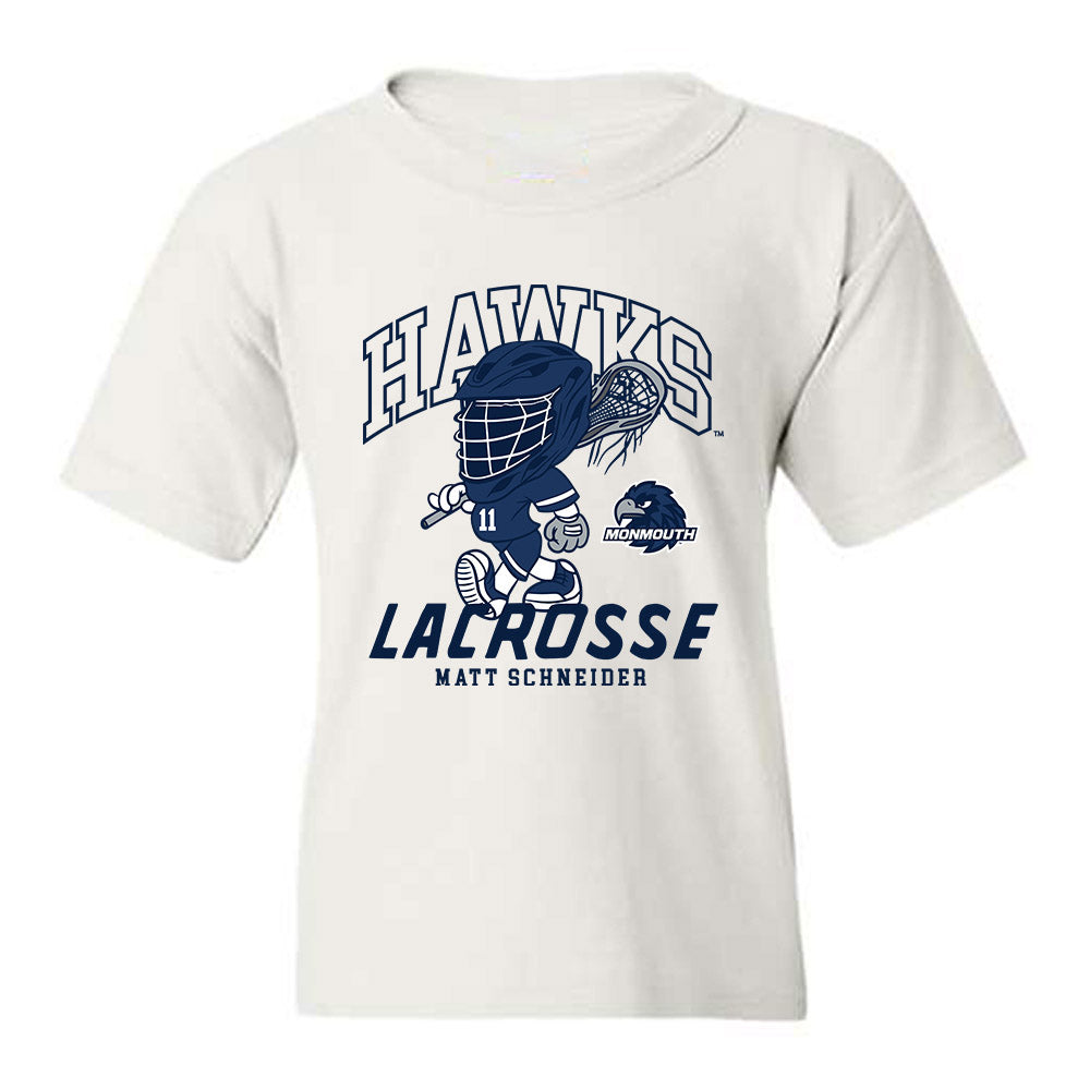 Monmouth - NCAA Men's Lacrosse : Matt Schneider - Fashion Shersey Youth T-Shirt-0