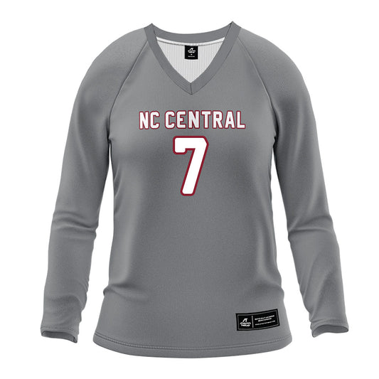 NCCU - NCAA Women's Volleyball : Aniah Bass - Grey Volleyball Jersey-0