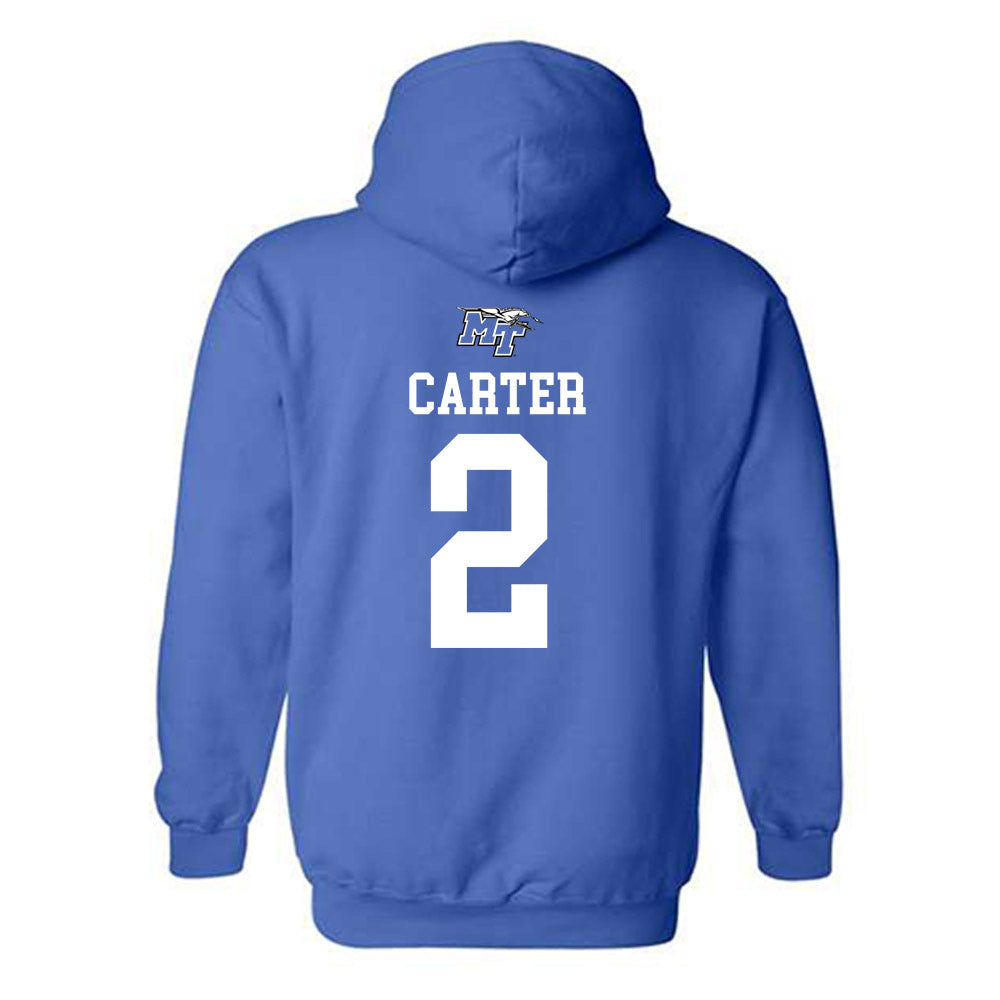 MTSU - NCAA Men's Basketball : Jahvin Carter - Replica Shersey Hooded Sweatshirt-1
