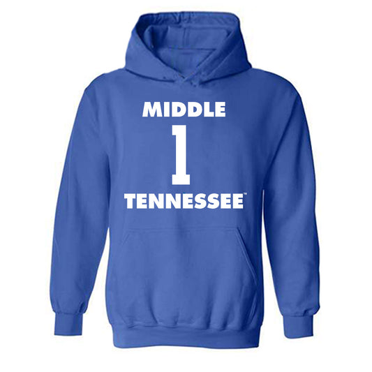 MTSU - NCAA Men's Basketball : Quinn Barnett - Replica Shersey Hooded Sweatshirt-0