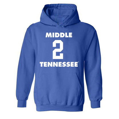 MTSU - NCAA Men's Basketball : Jahvin Carter - Replica Shersey Hooded Sweatshirt-0