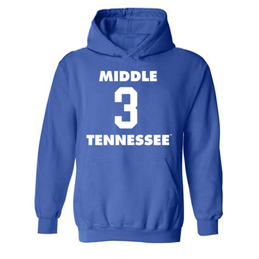MTSU - NCAA Women's Basketball : Alayna Contreras - Replica Shersey Hooded Sweatshirt-0