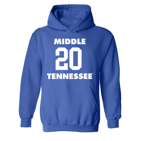 MTSU - NCAA Men's Basketball : Savon Wykle - Replica Shersey Hooded Sweatshirt-0