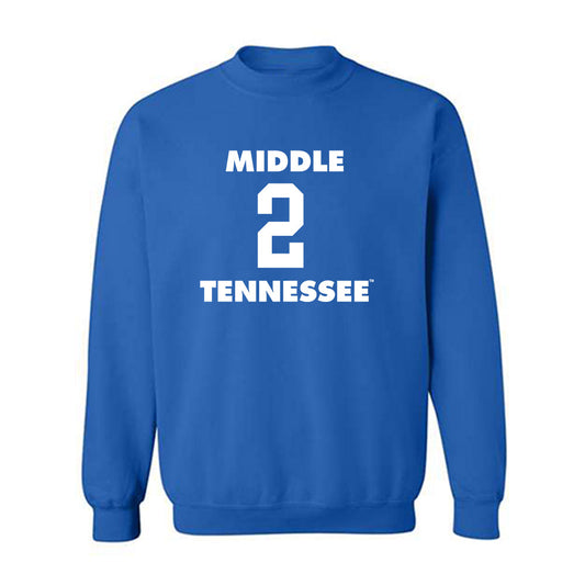 MTSU - NCAA Men's Basketball : Jahvin Carter - Replica Shersey Crewneck Sweatshirt-0