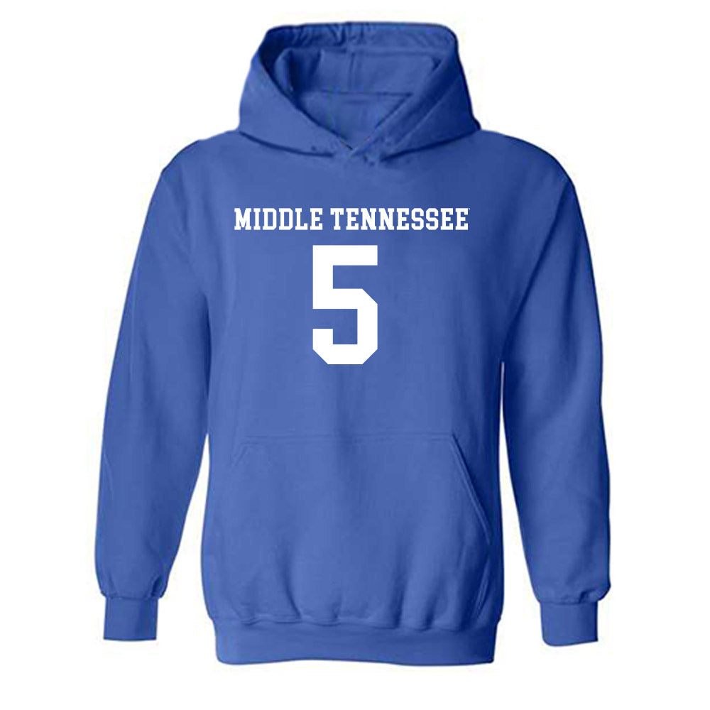MTSU - NCAA Women's Soccer : Hailey Phillips - Replica Shersey Hooded Sweatshirt-0