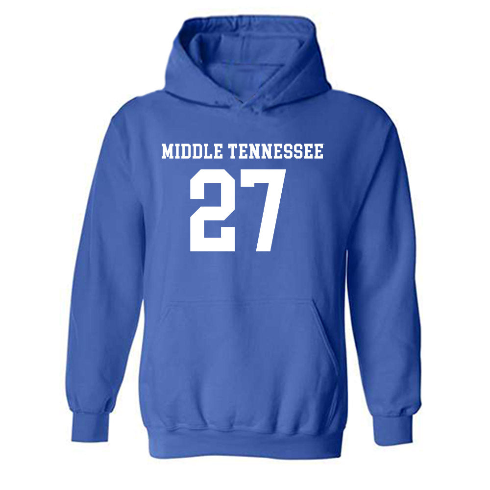 MTSU - NCAA Women's Soccer : Avery Yagle - Replica Shersey Hooded Sweatshirt-0