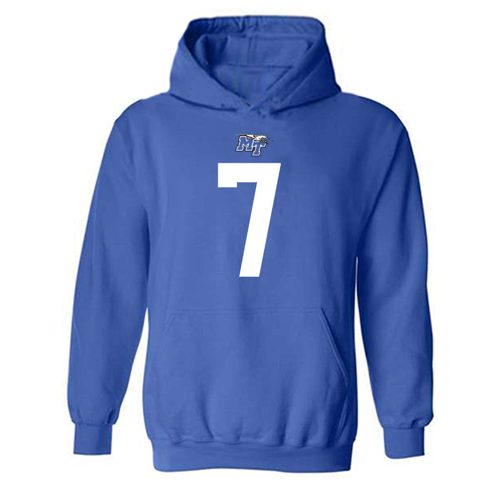 MTSU - NCAA Football : Christofer Noble - Replica Shersey Hooded Sweatshirt-0