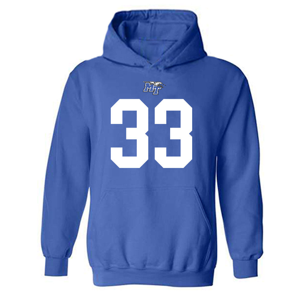 MTSU - NCAA Football : Brooklen Davis - Replica Shersey Hooded Sweatshirt-0