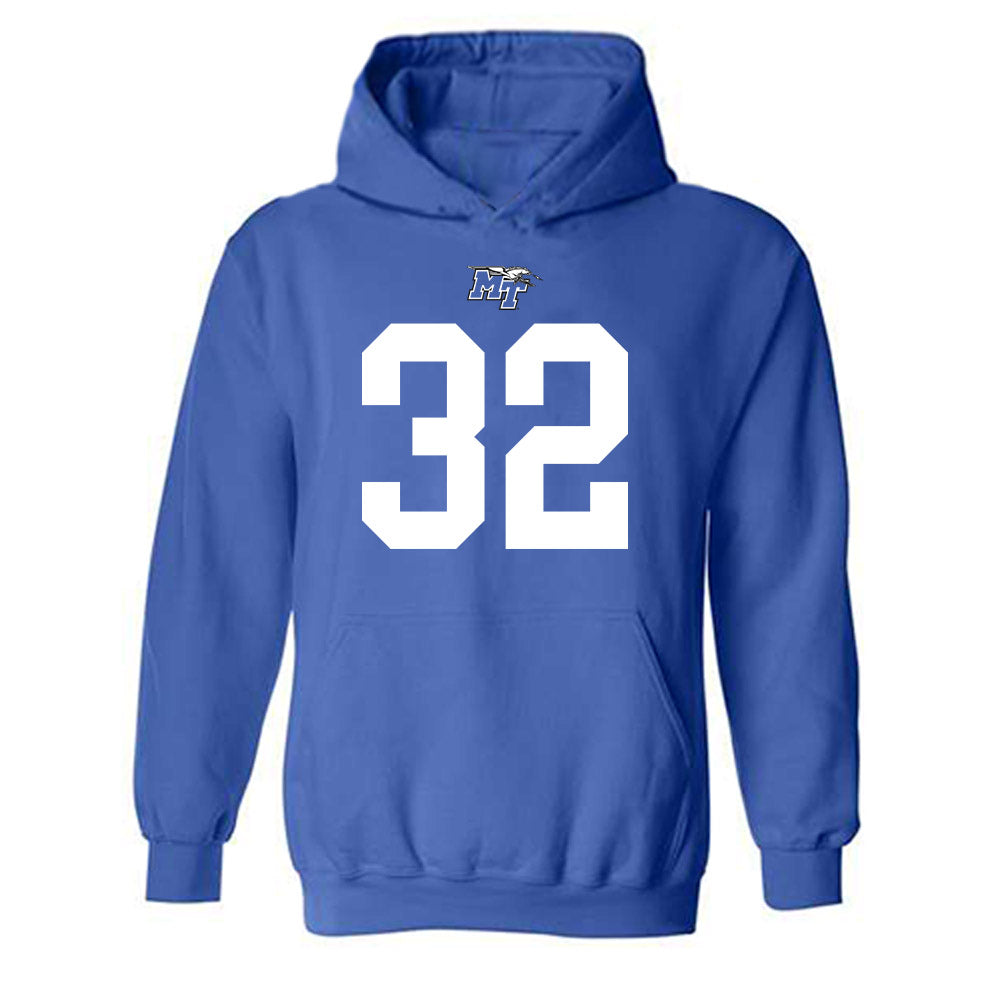 MTSU - NCAA Football : Ashton Logan - Replica Shersey Hooded Sweatshirt-0