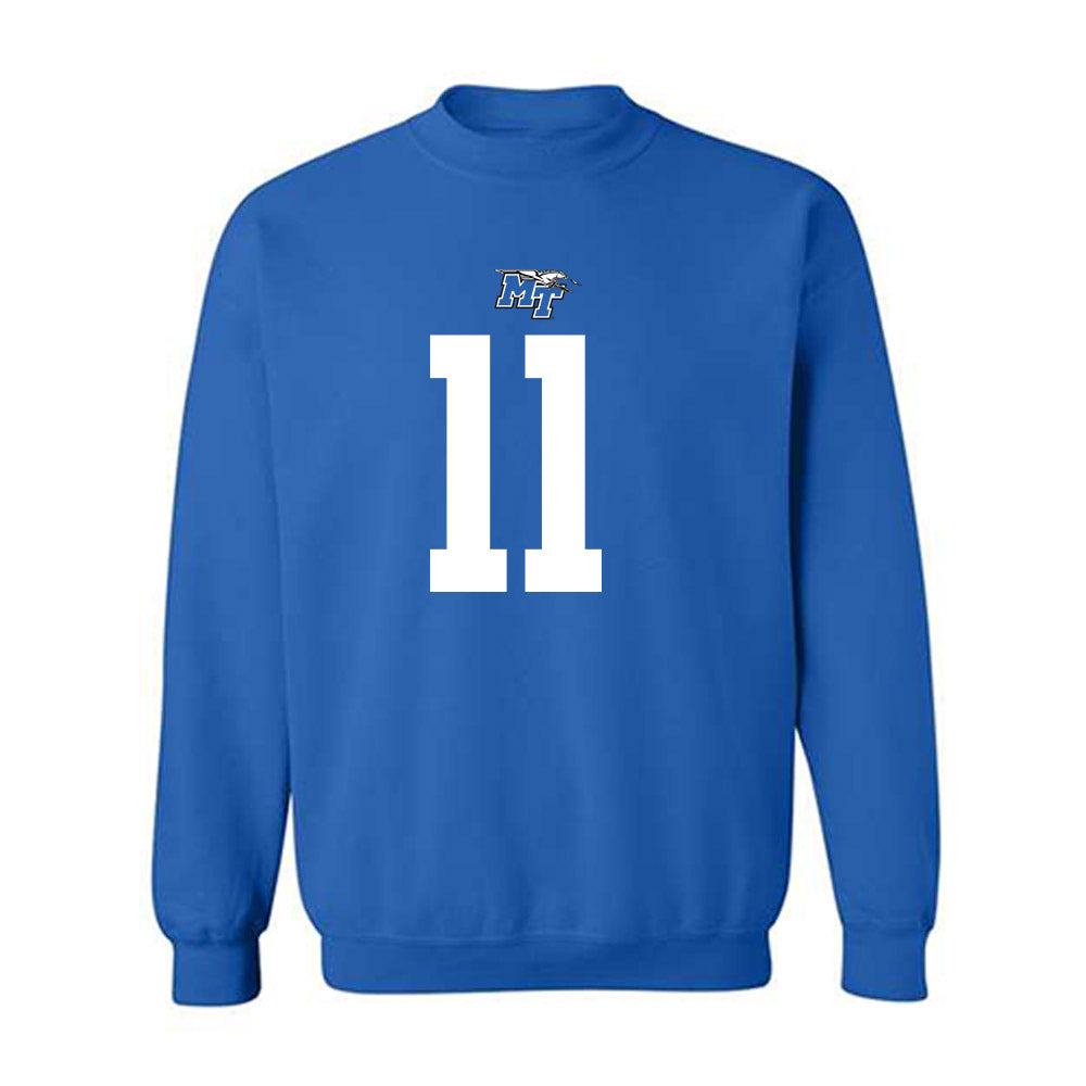 MTSU - NCAA Football : James Johnson - Replica Shersey Crewneck Sweatshirt-0