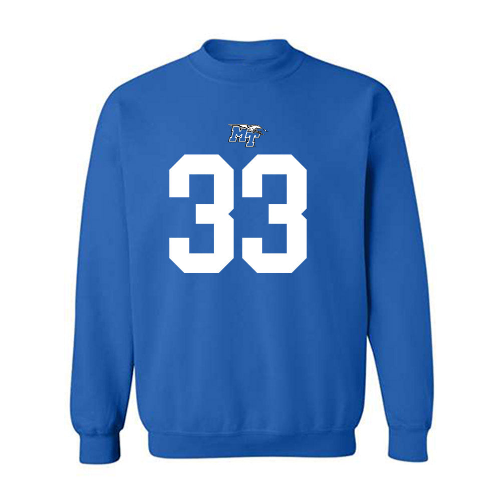 MTSU - NCAA Football : Brooklen Davis - Replica Shersey Crewneck Sweatshirt-0
