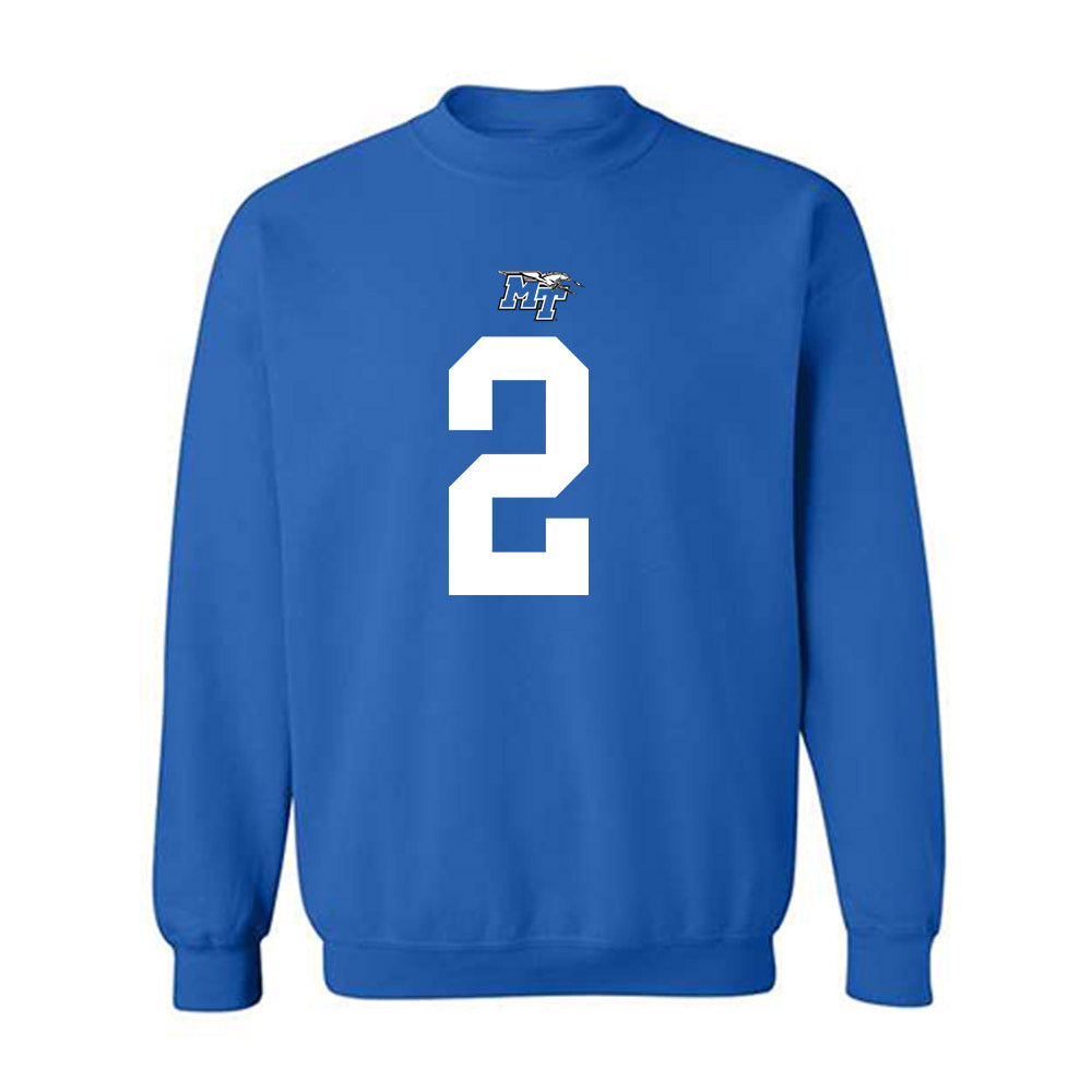 MTSU - NCAA Football : Jackson Lowe - Replica Shersey Crewneck Sweatshirt-0