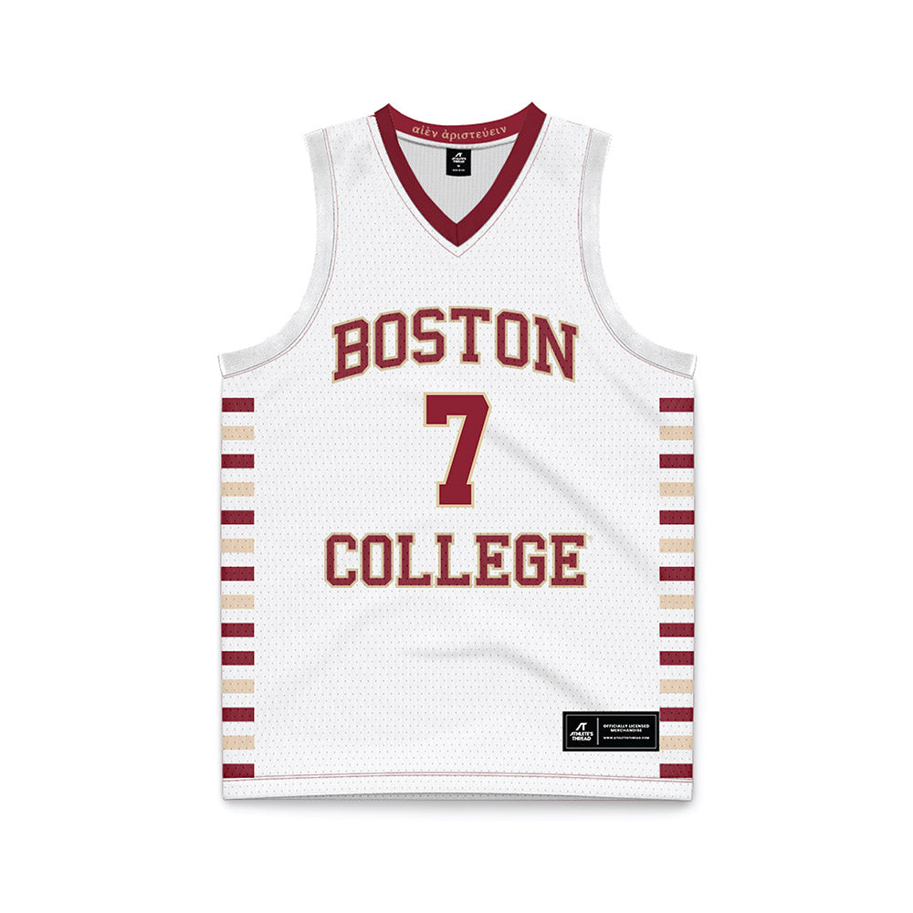 Boston College - NCAA Men's Basketball : Jacob Furphy - White Basketball Jersey-0