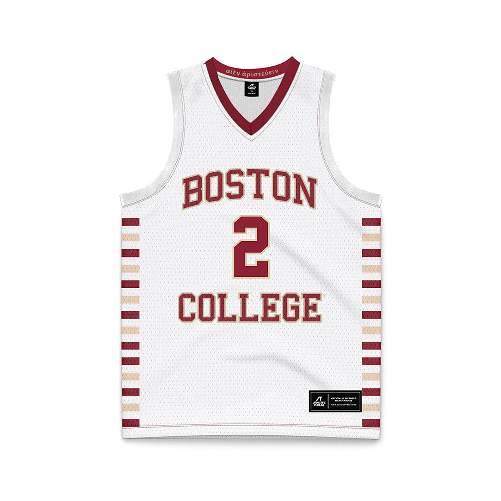 Boston College - NCAA Men's Basketball : Colby Duggan - White Basketball Jersey-0