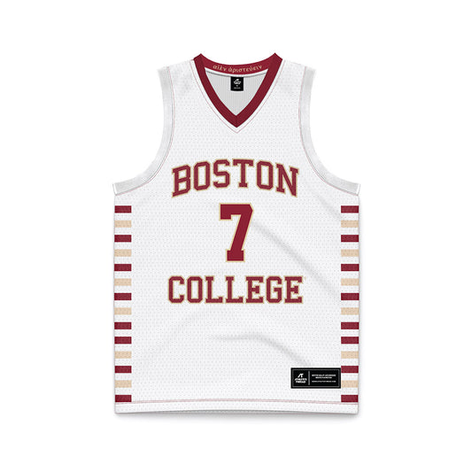 Boston College - NCAA Men's Basketball : Jacob Furphy - White Basketball Jersey-0