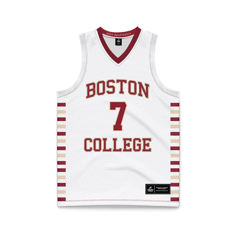 Boston College - NCAA Men's Basketball : Jacob Furphy - White Basketball Jersey-0