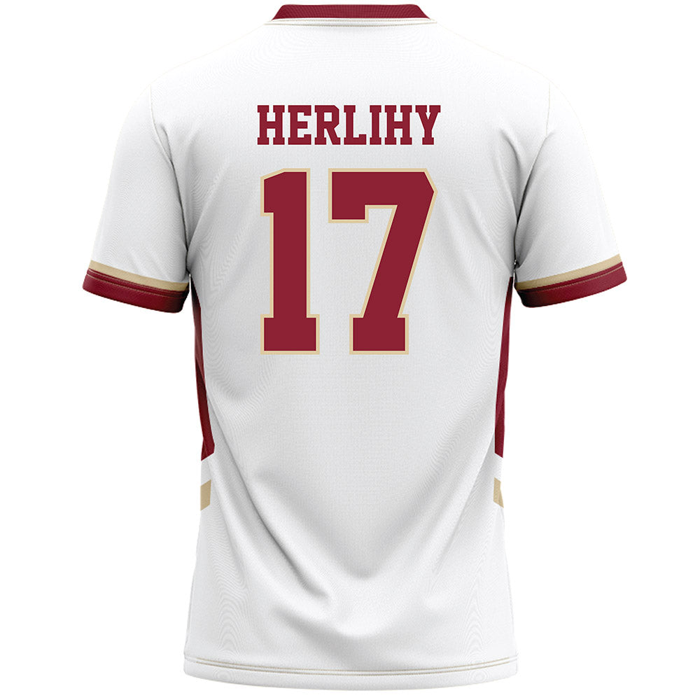 Boston College - NCAA Women's Lacrosse : Lauren Herlihy - White Lacrosse Jersey -1