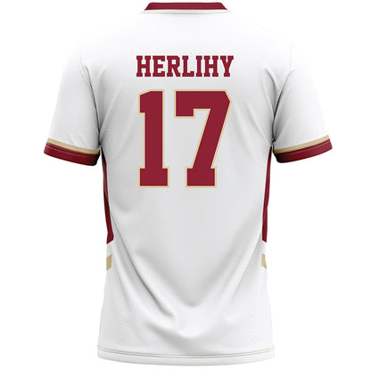 Boston College - NCAA Women's Lacrosse : Lauren Herlihy - White Lacrosse Jersey -1