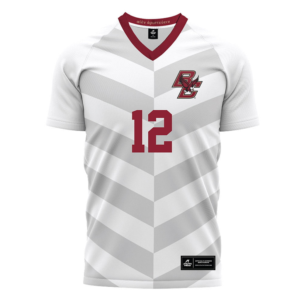 Boston College - NCAA Men's Soccer : Alexi Karalis - White Soccer Jersey-0