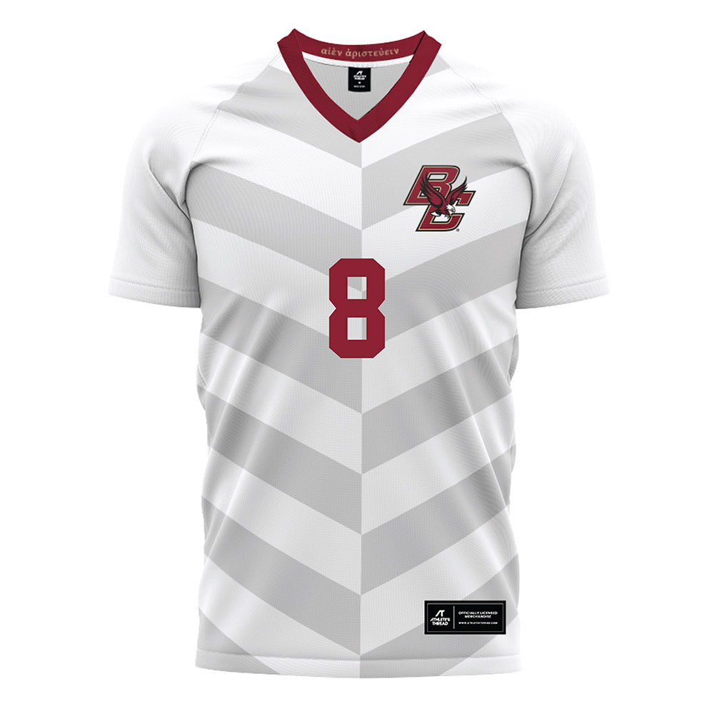Boston College - NCAA Men's Soccer : Connor Gibson - White Soccer Jersey-0